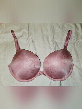 Victoria's Secret 32DD Mauve Pink Satin Push-Up Bra Like New